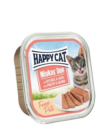 Minkas Duo Pateu Păsări & Somon 16 x 100 g